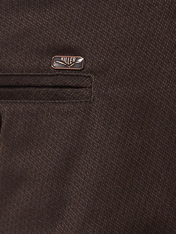 brown cotton flat front formal trouser - 15340108 - Zoom Image - 4