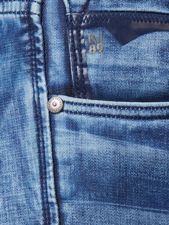 blue cotton washed jeans - 15340123 - Zoom Image - 4