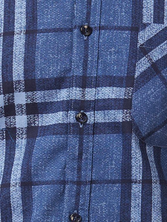 blue cotton casual shirt - 15340216 - Zoom Image - 4