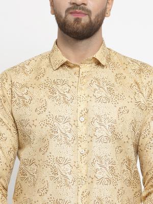 yellow cotton blend casual shirt - 15340902 - Standard Image - 4