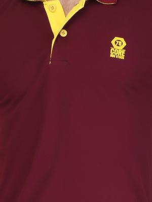 maroon cotton polo t-shirt - 15341473 - Standard Image - 4