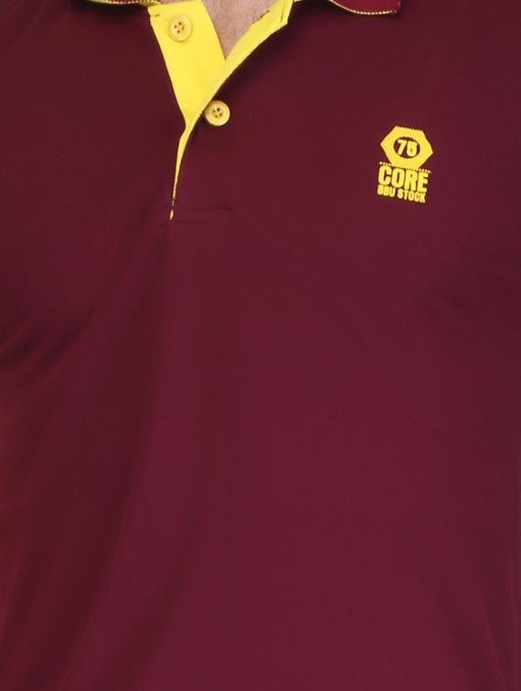 maroon cotton polo t-shirt - 15341473 - Zoom Image - 4