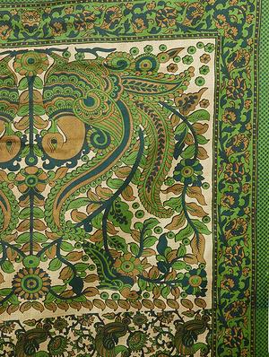 kalamkari printed saree with tassels with blouse - 15341495 - Standard Image - 4