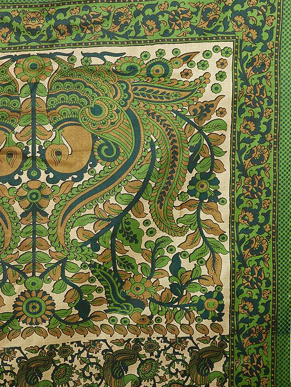 kalamkari printed saree with tassels with blouse - 15341495 - Zoom Image - 4