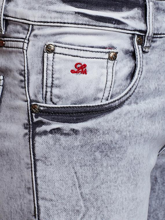 grey cotton washed jeans - 15341774 - Zoom Image - 4