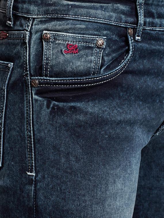 blue cotton washed jeans - 15341775 - Zoom Image - 4