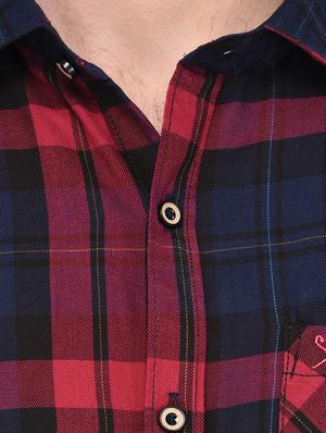 red cotton casual shirt - 15341798 - Standard Image - 4