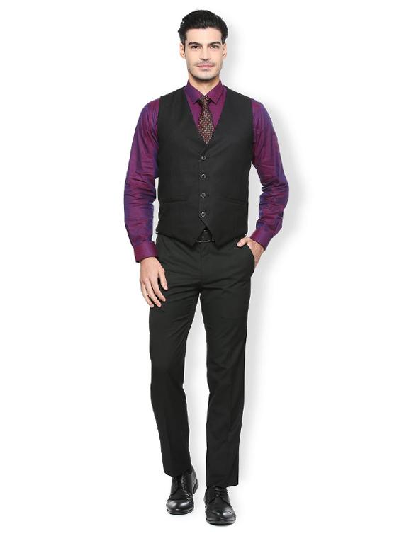 black terry rayon waist coat - 15341804 - Zoom Image - 4