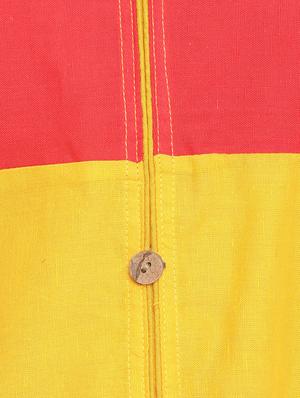 yellow cotton straight kurta - 15342500 - Standard Image - 4