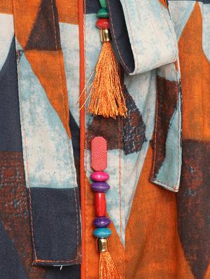 orange cotton flared kurta - 15342502 - Standard Image - 4