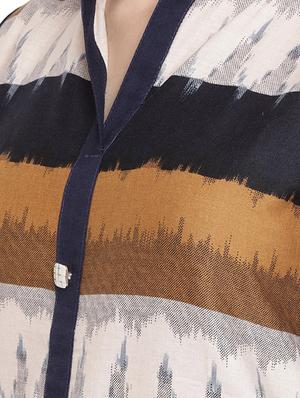 straight ikat kurta - 15342521 - Standard Image - 4