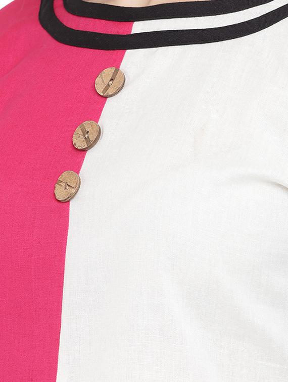 straight color block kurta - 15342525 - Zoom Image - 4