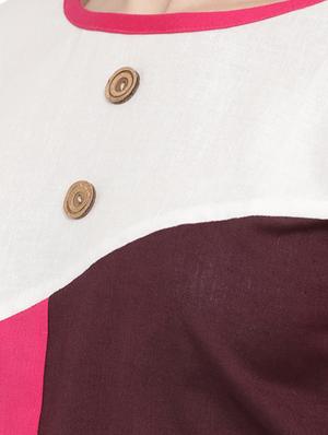 straight color block kurta - 15342526 - Standard Image - 4