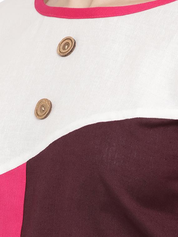 straight color block kurta - 15342526 - Zoom Image - 4