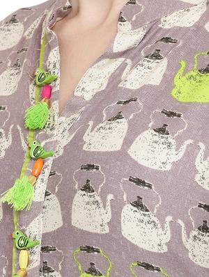 printed flared kurta - 15342534 - Standard Image - 4