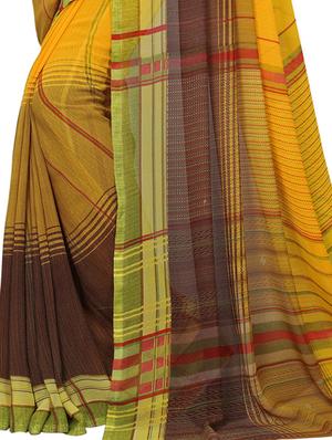 striped print saree with blouse - 15342676 - Standard Image - 4