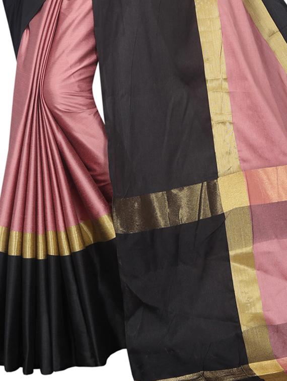 pink silk woven saree with blouse - 15342697 - Zoom Image - 4