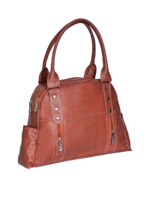 brown leatherette (pu) regular handbag - 15343459 - Standard Image - 4
