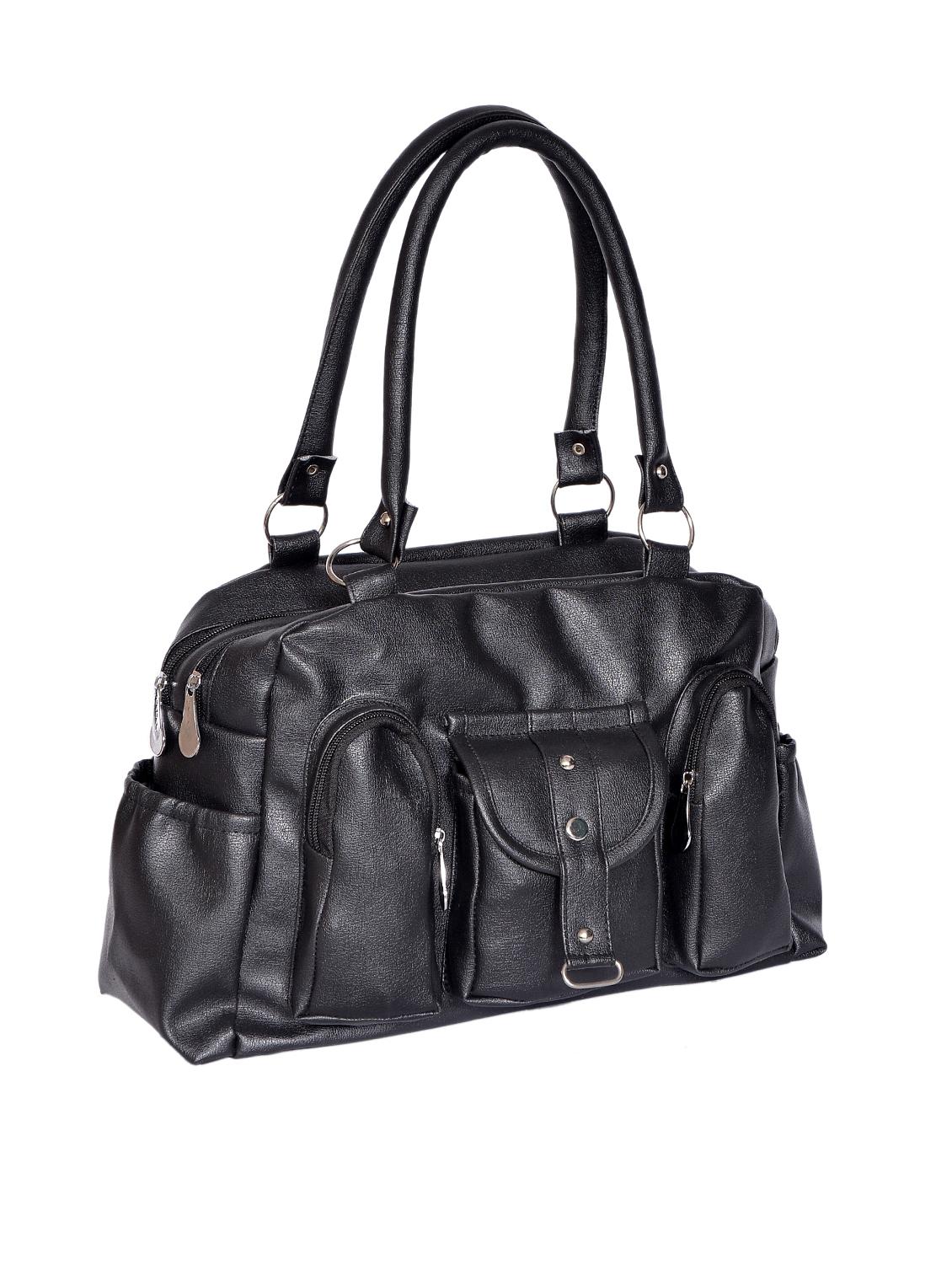 black leatherette (pu) regular handbag - 15343492 - Zoom Image - 4