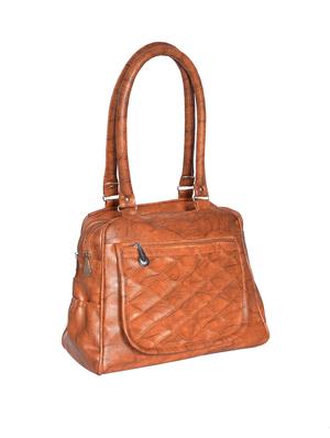 tan leatherette (pu) regular handbag - 15343520 - Standard Image - 4
