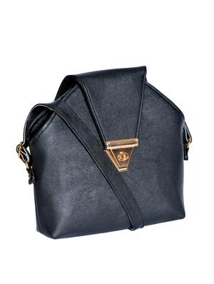 black leatherette (pu) regular sling bag - 15343557 - Standard Image - 4