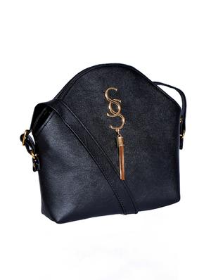 black leatherette (pu) regular sling bag - 15343562 - Standard Image - 4