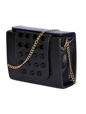 black leatherette (pu) regular sling bag - 15343568 - Standard Image - 4