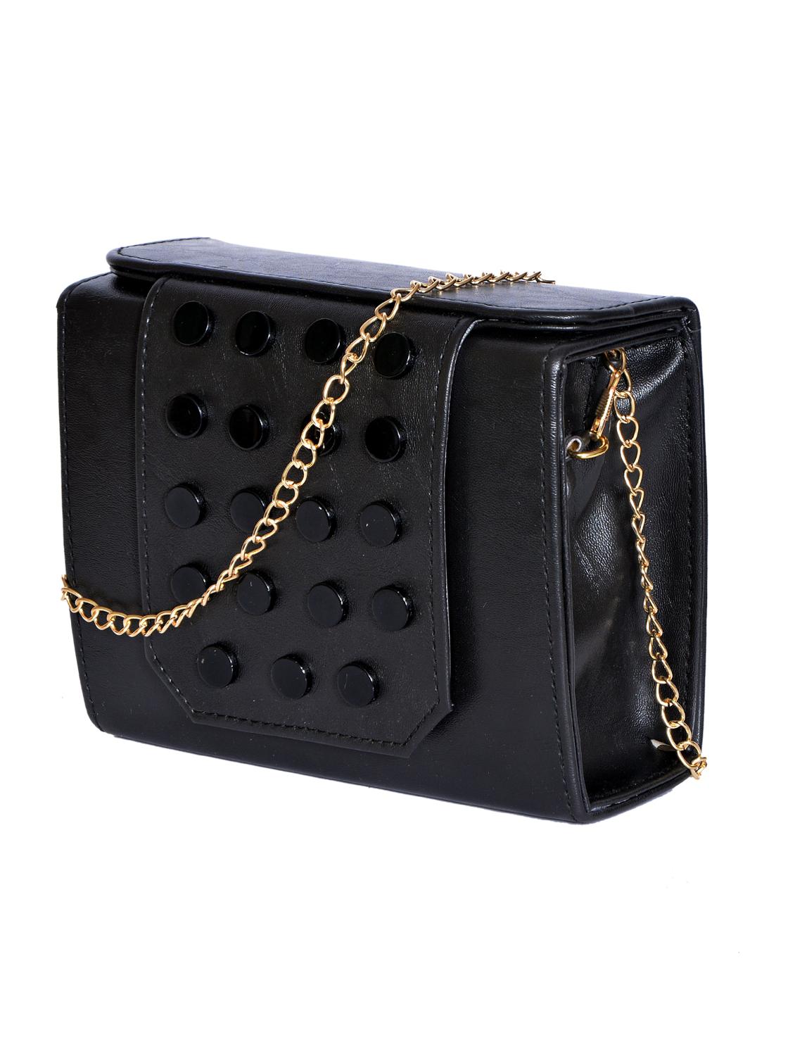 black leatherette (pu) regular sling bag - 15343568 - Zoom Image - 4