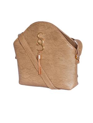 brwon leatherette (pu) regular sling bag - 15343601 - Standard Image - 4