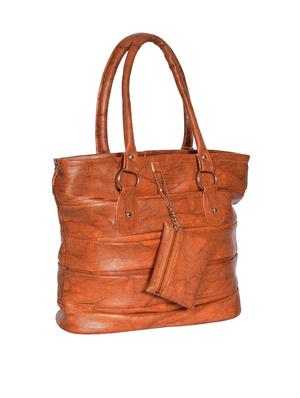 tan leatherette (pu) regular handbag - 15343611 - Standard Image - 4