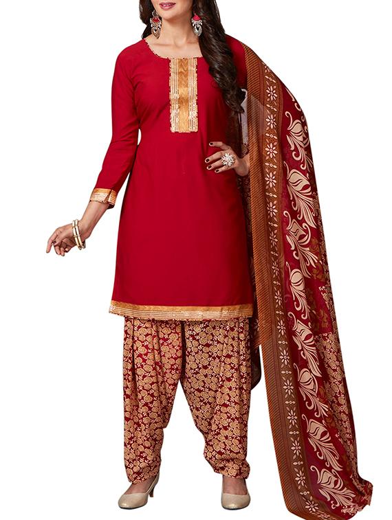 multi colored unstitched combo suit - 15344703 - Zoom Image - 4