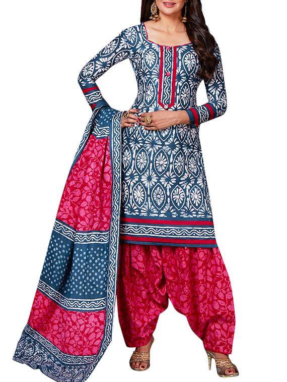 multi colored unstitched combo suit - 15344828 - Zoom Image - 4