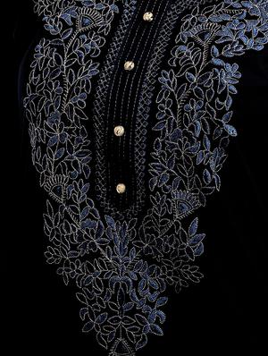 black straight kurta - 15345427 - Standard Image - 4