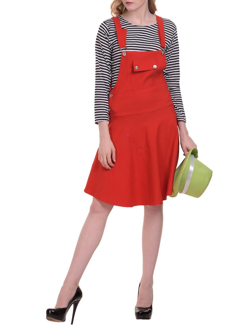flared patch pocket dungaree dress - 15345553 - Zoom Image - 4