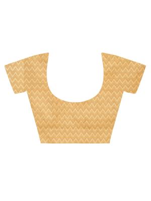 chevron zari border handloom saree with blouse - 15345638 - Standard Image - 4