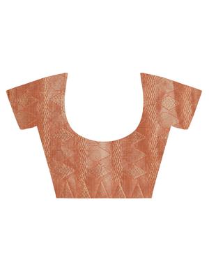 geometrical zari border handloom saree with blouse - 15345655 - Standard Image - 4