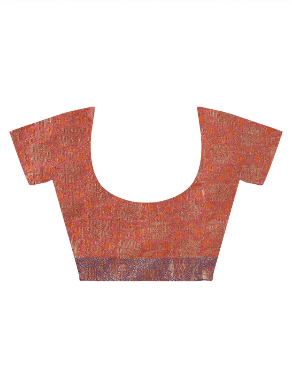 Zari Work Banarasi Saree with blouse - 15345669 - Zoom Image - 4