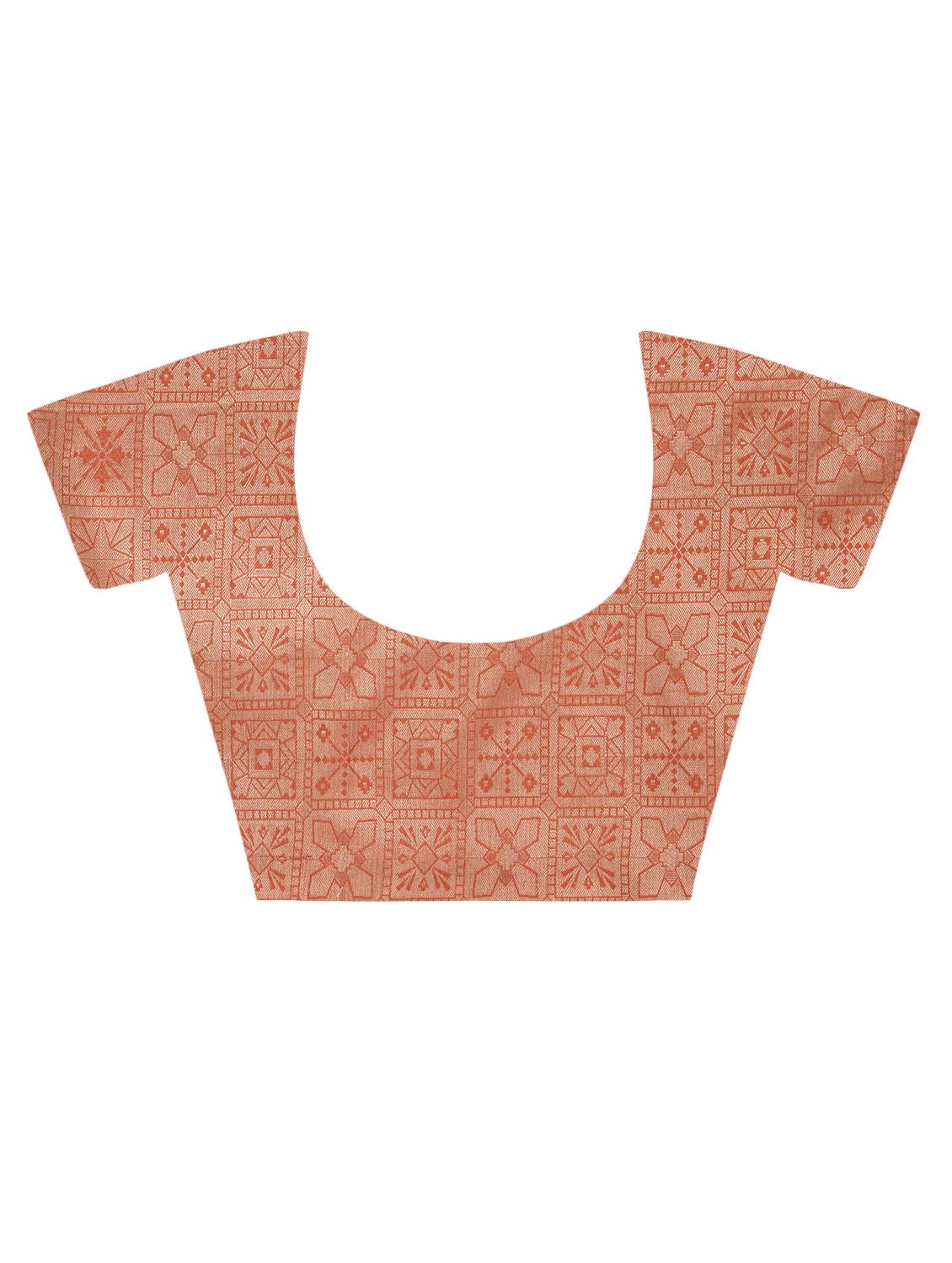 geometrical zari border handloom saree with blouse - 15345676 - Zoom Image - 4