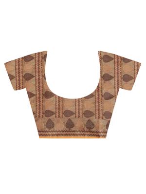 geometrical zari border handloom saree with blouse - 15345685 - Standard Image - 4