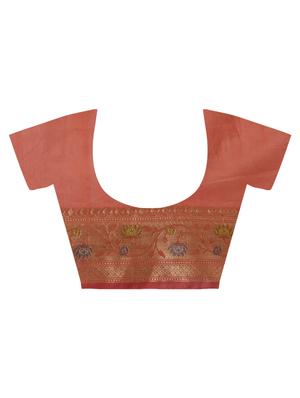 Floral Motif Banarasi Saree with blouse - 15345700 - Standard Image - 4