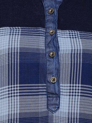 checkered straight kurta - 15345721 - Standard Image - 4