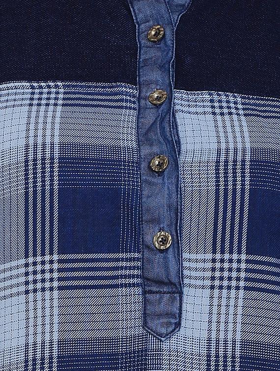 checkered straight kurta - 15345721 - Zoom Image - 4