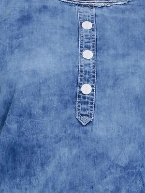 blue denim straight kurta - 15345724 - Standard Image - 4