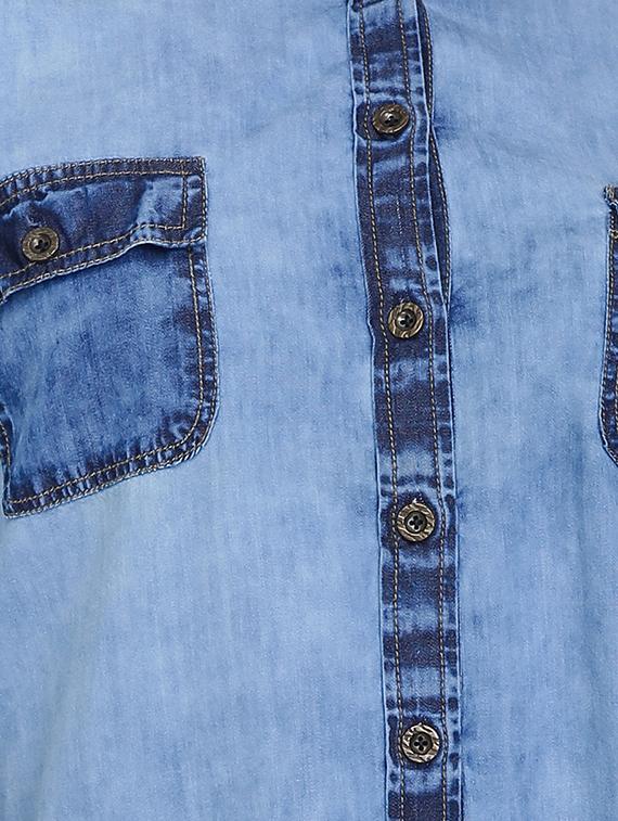 blue denim straight kurti - 15345726 - Zoom Image - 4