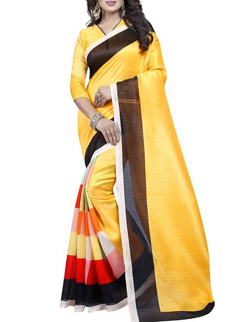 Geometrical Bhagalpuri Saree with blouse - 15346732 - Standard Image - 1