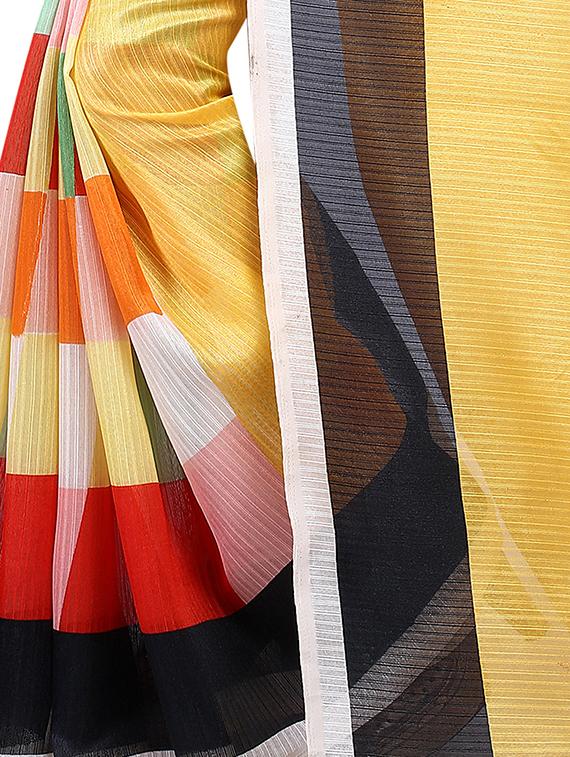 Geometrical Bhagalpuri Saree with blouse - 15346732 - Zoom Image - 4