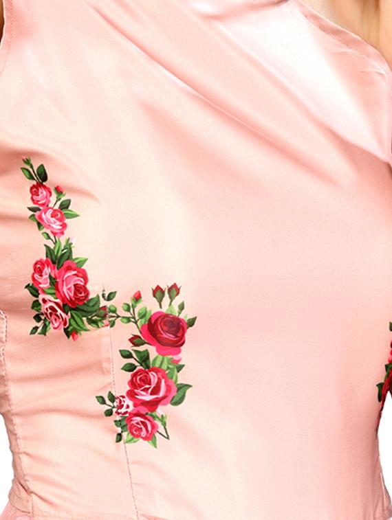 pink silk flared gown - 15346874 - Zoom Image - 4