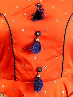 Tassels silk flared gown - 15346877 - Standard Image - 4