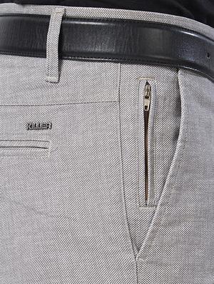 grey cotton flat front formal trouser - 15347303 - Standard Image - 4