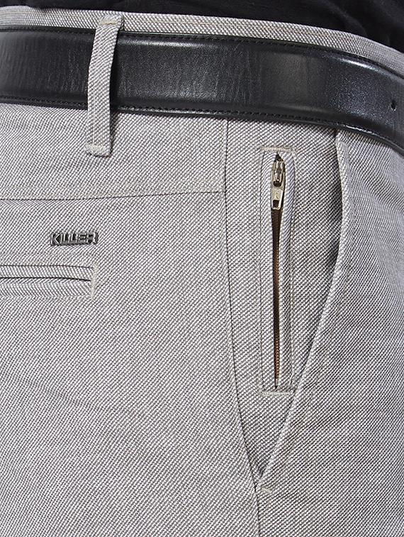 grey cotton flat front formal trouser - 15347303 - Zoom Image - 4